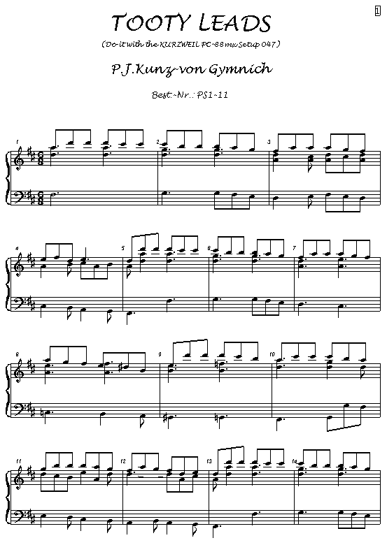 Peter Josef Kunz-von Gymnich : Tooty Leads