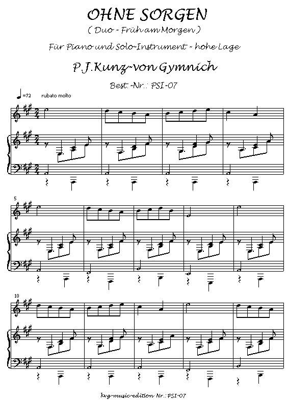 Peter Josef Kunz-von Gymnich : Ohne Sorgen