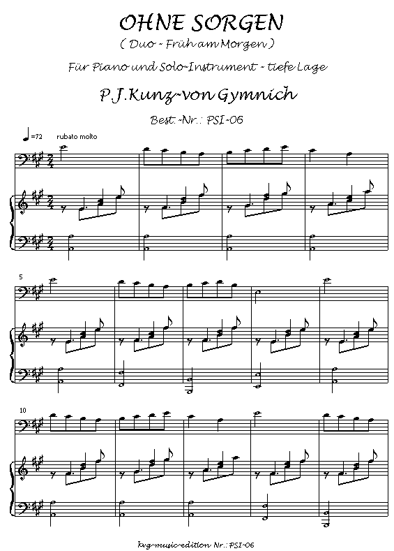 Peter Josef Kunz-von Gymnich : Ohne Sorgen