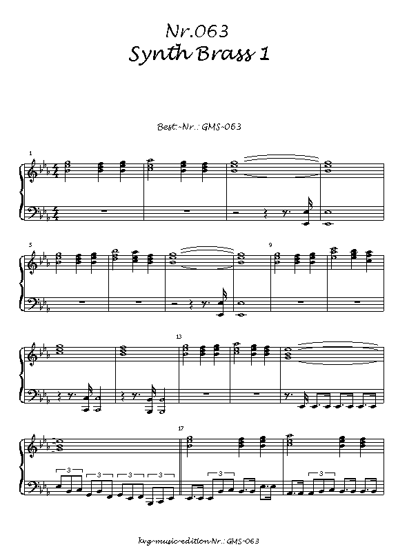P.J. Kunz-von Gymnich: Das GM-Spielbuch: Nr.063: Synth Brass 1