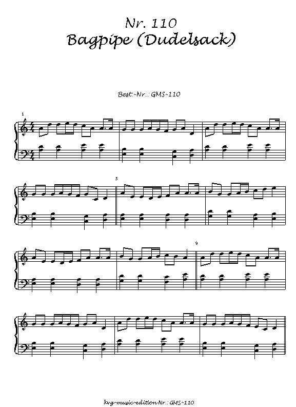 P.J. Kunz-von Gymnich: Das GM-Spielbuch: Nr.110: Bagpipe (Dudelsack)